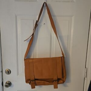 Maurizio Taiuti Tan Leather Messenger Bag